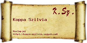 Koppa Szilvia névjegykártya
